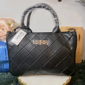 bebe Everett Small Satchel in Black - Quilted Design & Gold Logo - Perfect for Everyday Use