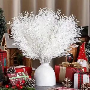 24pcs Christmas Decorations Artificial Pine Branches, DIY Wreath Making Supplies, Home Floral Arrangement Accessories