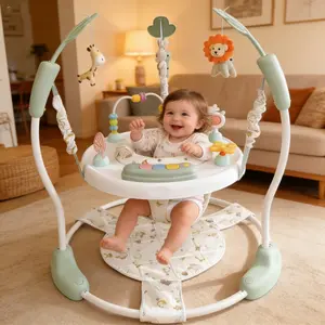 Multi-Functional Baby Jumper Activity Center with Music & Learning Table, Infant Bounce Chair Gym Playmat for Boys & Girls