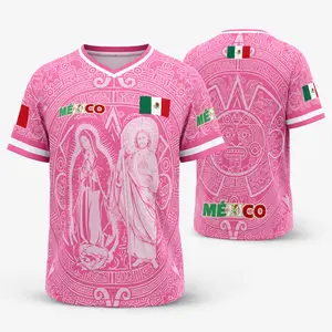 Men's Light Pink Virgencita & San Juditas Mexico 2026 Soccer Jersey, Professional Casual Sports Shirt, Mexican Culture-Inspired Fan Apparel, Mexico 2026 Jersey