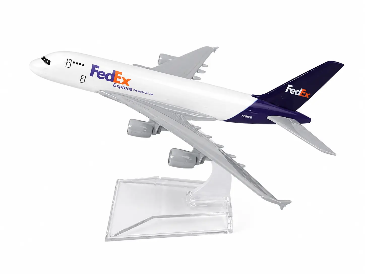 1:400 Scale FedEx Express Cargo Aircraft Model with Logo, Aviation Collectible Replica, Included Vehicles Display Stand