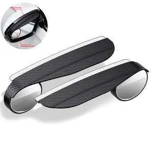 2-in-1 Rain & Blind Spot Mirror,Durable Carbon Fiber Textured Blind Spot Mirrors with 360° Rotation-Universal for Cars