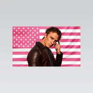 Drew Starkey Pink American Flag Tapestry  Outer Banks Actor Wall Flag | Rafe Cameron Banner | Netflix Fan Decor | Pink Dorm Wall Art