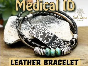 Pretty Medical Alert ID Bracelet for Women - Boho Emergency Alert Bracelet