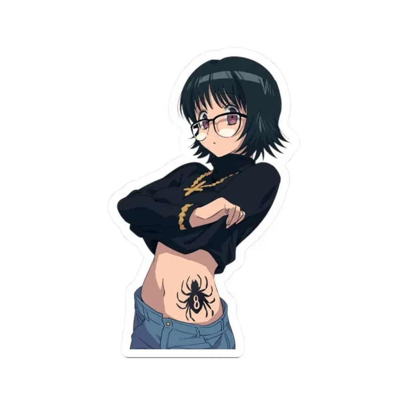Tactical Anime Girl Sticker, Shizuku HxH sticker | Kiss-Cut Girl Sticker, Tacticute with Cute Waifu Style, Decal for Laptop, Water Bottle, Car, Gamer Gift