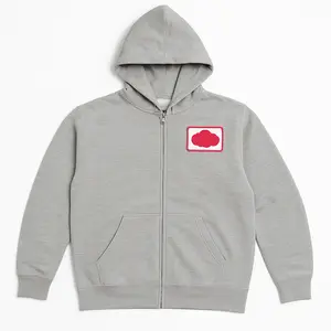 Gray zip up Pink Cloud Hoodie