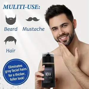 【Dyeing the beard】Nova Hair Dye Shampoo & Champu Para Canas Natural 3-in-1 Instant Gray Coverage for Men & Women Black Dark Gray Coverage Shampoo Tintey Champú