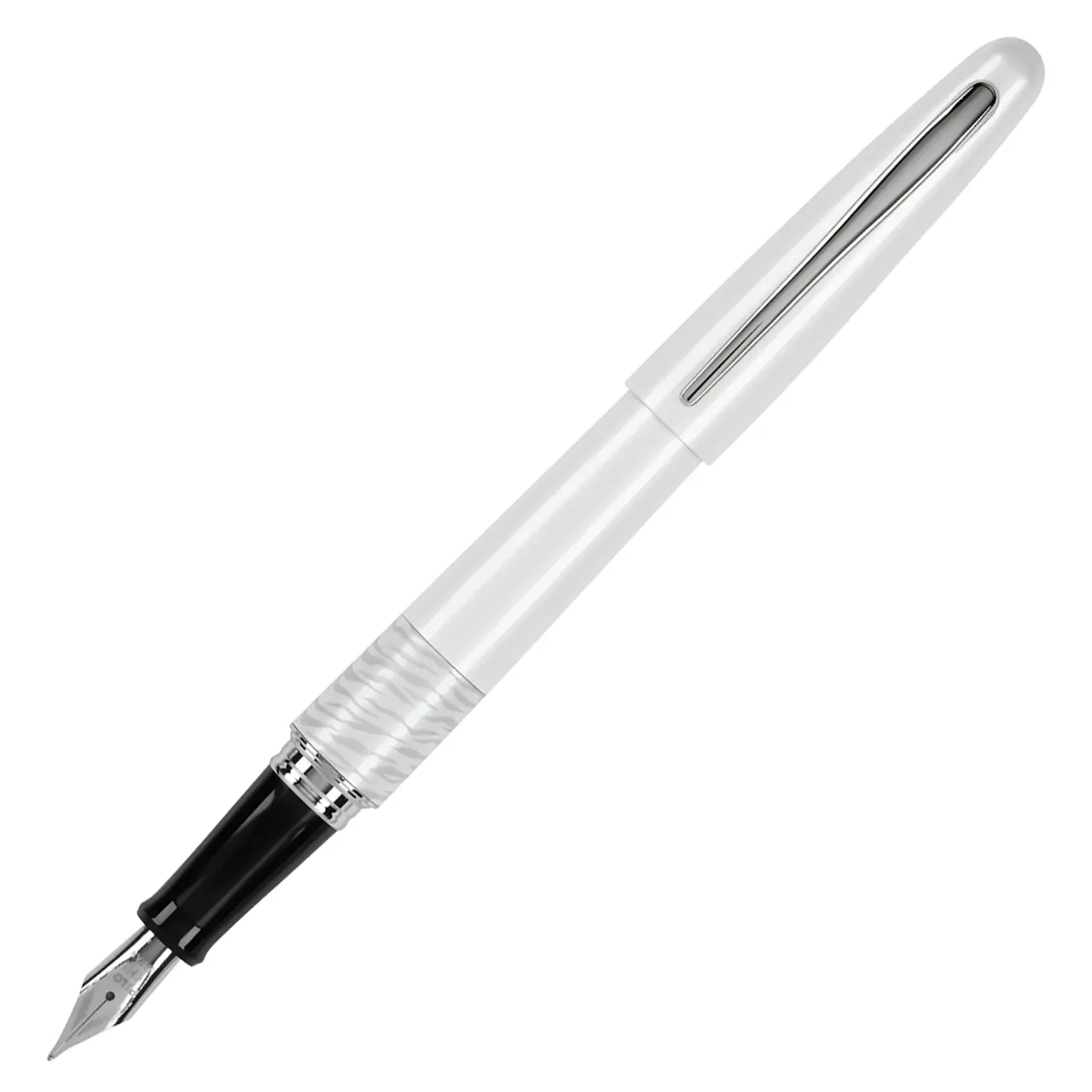 Pilot Metropolitan Medium Nib Fountain Pen, White with Tiger Accent