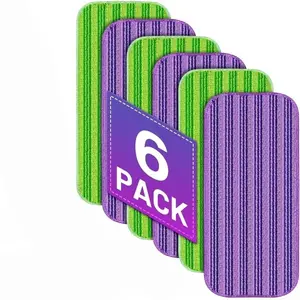 Reusable Mop Pads Compatible with Swiffer Wet Jet Mop- 6 Pack Wet Pads Refill Washable Microfiber Mop Pads Wet Dry Mopping Cloths Replacements for Swiffer Wetjet 12" Mop All Purpose Floor Cleaning