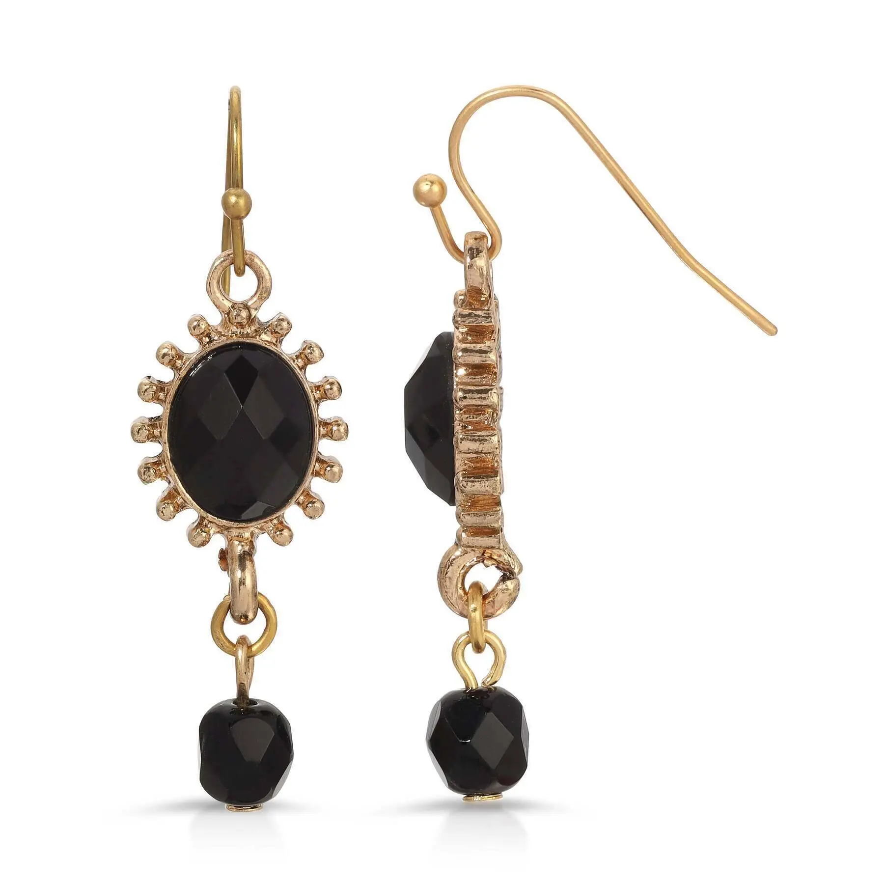 Sol Oval Stone Crystal Dangle Bead Earrings