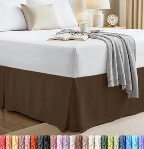 Microfiber Quadruple Pleated Bed Skirt | 16 Inch Drop | Fade & Shrink Resistant | For All Bed Sizes | Hotel Quality — Utopia Bedding