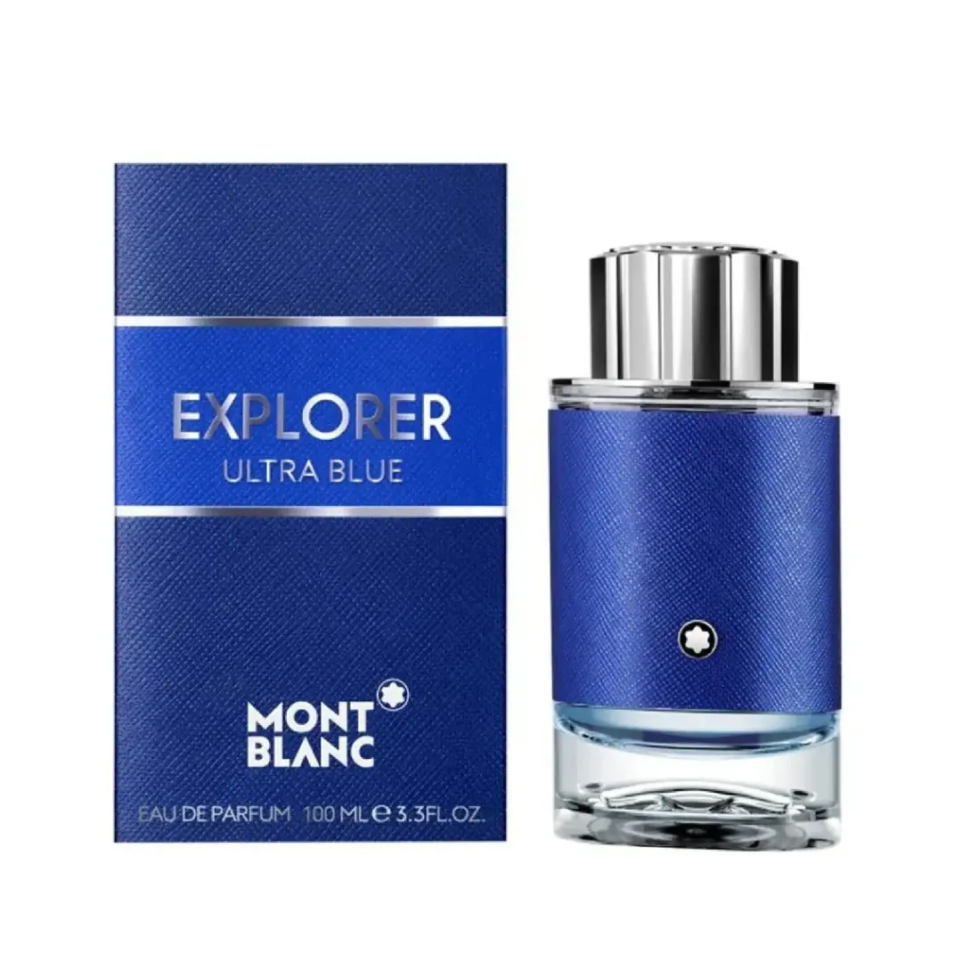 Montblanc Explorer Ultra Blue Eau de Parfum For Men 3.3 oz | Fresh Marine Citrus Men's Cologne | Woody Aquatic Long-Lasting Fragrance