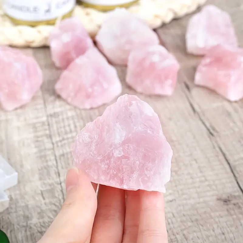 200g Irregular-Cut Natural Rose Quartz Crystals, Natural Stone Gravel with Rustic Look, Spiritual Purification Tool, Crystal-Textured Authentic Gem Blocks for Meditators, Crystal Gravel