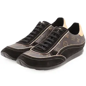 Pre-owned Louis Vuitton Suede Small Leather Goods Monogram Leather Sneakers