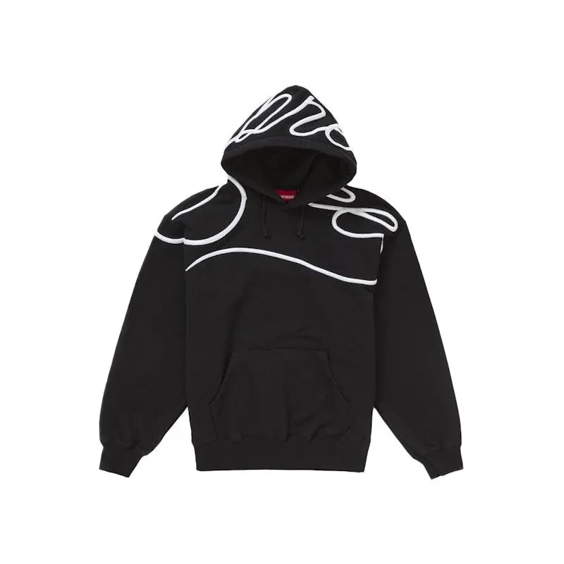 Supreme Men's Shoulder Script Hooded Sweatshirt Black, from StockX