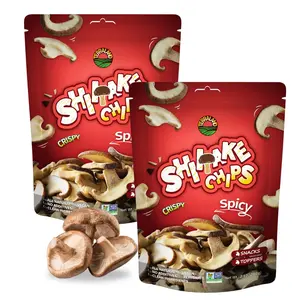 Terraland Shiitake Chips  Spicy, Crispy  Crunch Mushroom Snack, Non GMO, Idea As a Standalone Snack, Topping for Salads and Soups 2.12oz Bag  2