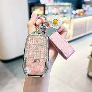 ACEBOY for Key Fob Cover Compatible with 2021-2025 Toyota Sienna Minivan, 5-Button Smart Shell with Keychain