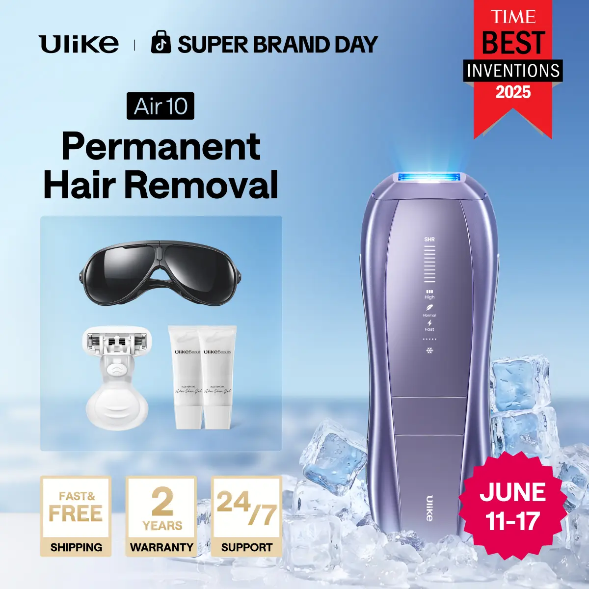 {live} Ulike Laser Hair Removal Air 10 IPL Device for Women & Men with Ice-Cooling Contact & Skin Sensor for Comfortable Painless Hair Removal Results