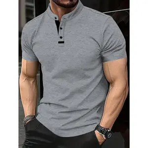 100% Polyester Short Sleeve Round Neck Shirt - Men's Classic Solid Green Casual & Comfortable - Machine Washable, Stretchable Knit, Ideal for Spring/Fall, Autumn Apparel