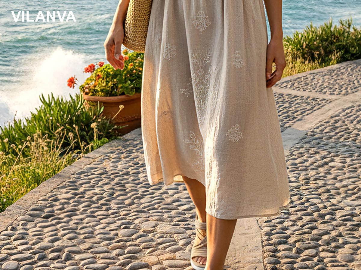 Vilanva Women's Comfortable Walking Sandals with Elastic Strap Light Weight Casual Summer Sandals for Trendy Footwear