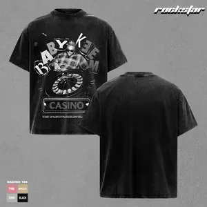 Baby Keem Casino Shirt Oversized Vintage Graphic T-Shirt - Heavyweight Cotton, Roulette Wheel & Dice Design, Latin Rap Streetwear Merch Gift for Music Fans Unisex