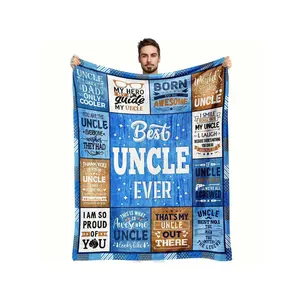 Soft Ultimate Uncle Blanket - Cozy Flannel Throw With Best Uncle Ever Design, Washable, Birthday Or Holiday Present Niece Or Nephew, All-Season Comfort, Family, Festive Item, Blanket, Bed Blanket,