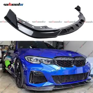 For 2019-2022 BMW G20 G28 M Sport Bumper - GT Style Gloss Black Front Bumper Lip Kit Car Spoiler Car Accessories