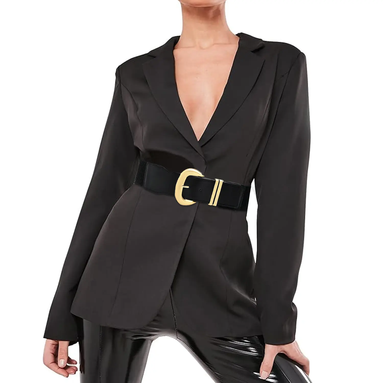 DUOXIN 3 Pieces Wide Stretchy Belt for Women, Fashion Elastic Belts Ladies  Waist Belt Stretchy Cinch Belts Waistband with Metal Buckle for Dresses,  Shirt, Coat - TikTok Shop