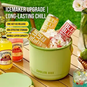 Portable Ice Bucket Food Grade Material, Outdoor Dual-Function Ice Maker & Storage, Compact Design for Easy Carry, Ideal for Outdoors