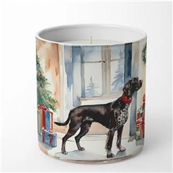 10 oz German Shorthaired Pointer Cozy Christmas Decorative Soy Candle