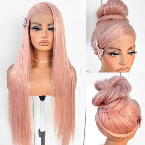 360 Lace Front Synthetic Wig for Women - 32in Pre-Plucked Glueless Straight Yaki, 180 Density, Natural Looking, Heat Friendly, Frontal Lace Wig, Frontal Lace Wigs, Synthetic Wigs
