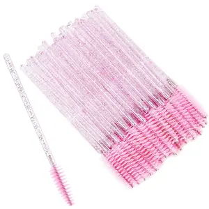 Crystal Mascara Stick, Disposable Eyebrow Brush for Lash Extension, Portable Practical Makeup Tool, Single Item, Plastic Material