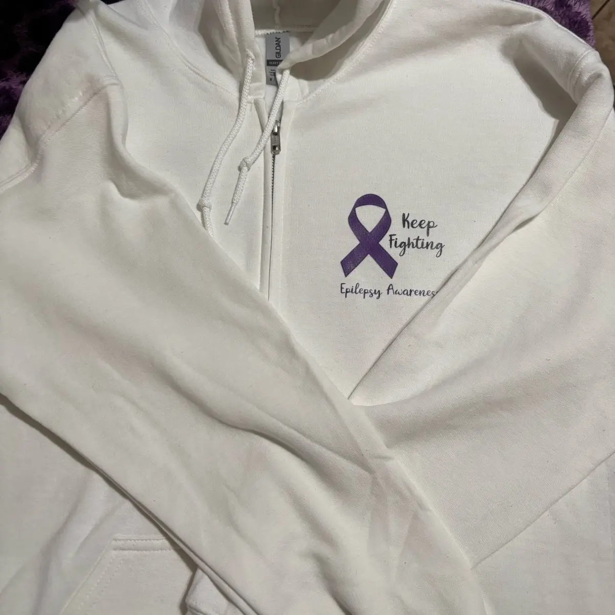 Women's Epilepsy Awareness Cotton Zip Up Hoodie - Soft and Comfortable Sweatshirt for Casual Wear - Tops, Pullover