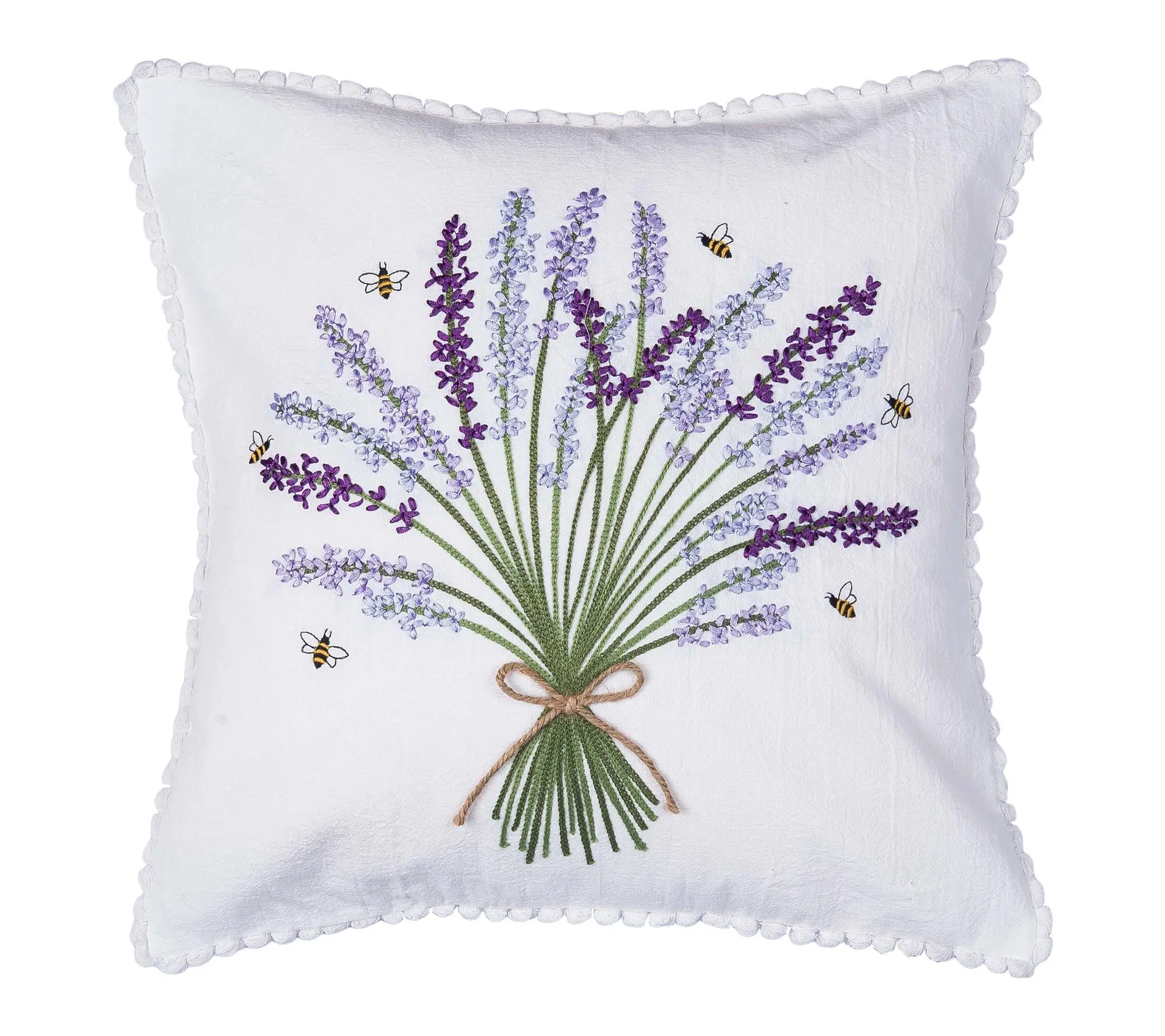 Lavender Bouquet Embroidered Throw Pillow by Valerie Lavender Bouquet Embroidered Throw Pillow by Valerie