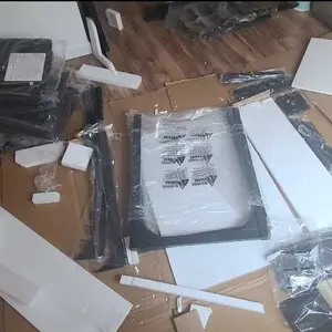 Dining Table Set for 4, Extendable Kitchen Table Cushion Chairs Set of 4, Rectangle Dining Table with Metal Frame & MDF Board, Folding for Small Apartment Saving Space, Black