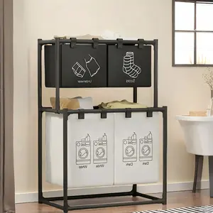 1 Season's Must-Have Home Storage - Modern square laundry basket with removable bags and multiple compartments for clothes and towels. Durable, easy-to-clean, and reusable. Ideal laundry accessory. Available in various styles: cylindrical Christmas-t