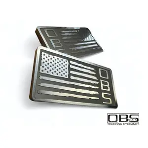 OBS - 'The Patriot' Classic Pillar Emblem - Machined Billet - Sold as a Pair