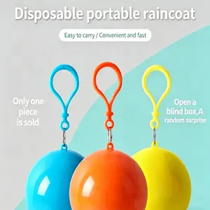 Portable Disposable Raincoat Rainproof Short Sleeve, Easy to Carry, Compression Ball Pocket, No Buckle Design, Outdoor Travel Gear for Men and Women, Rainy Day