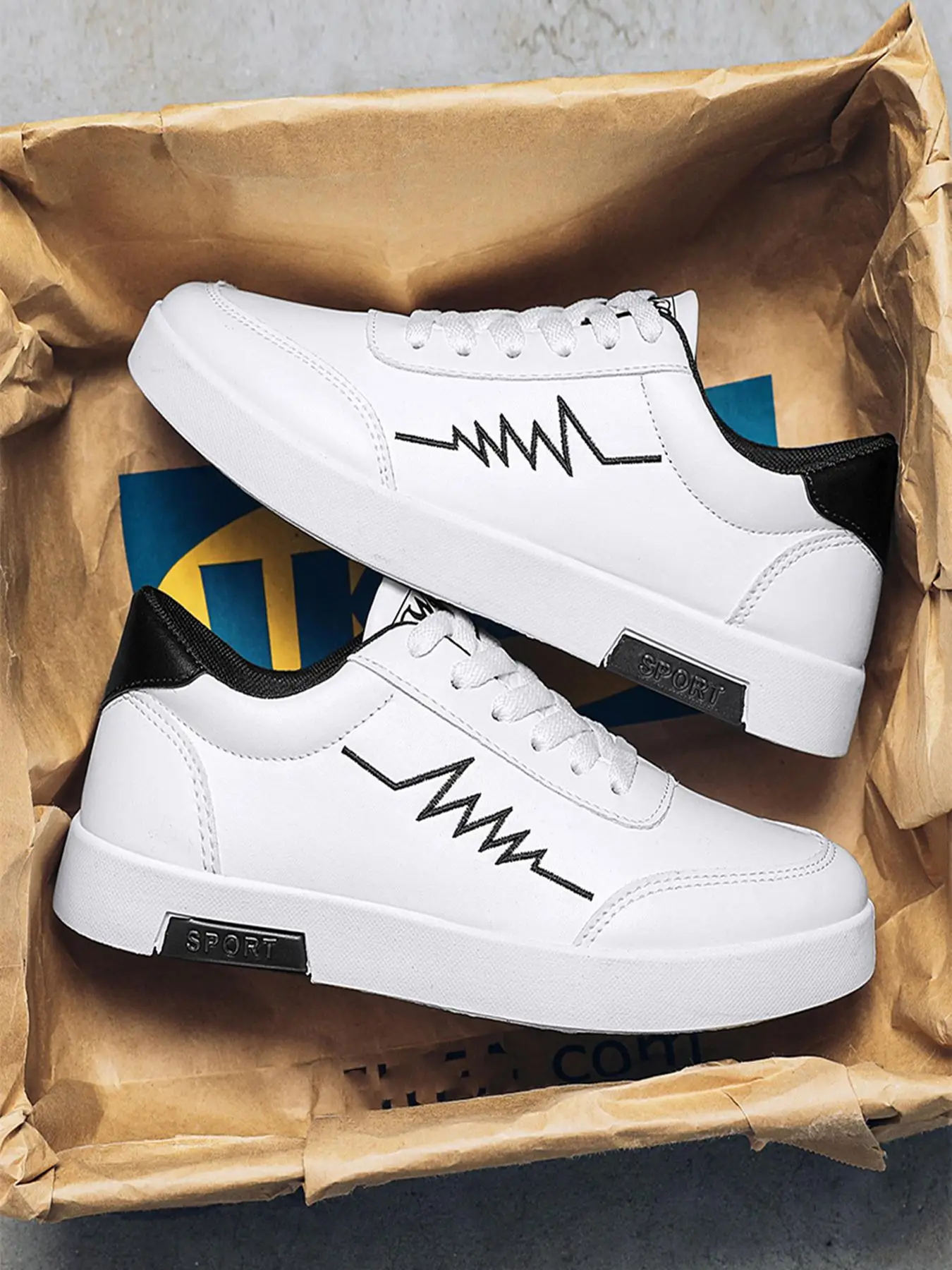 Men's 1 Pair Fashionable Lace Up Low Top Skate Shoes, 2024 Lightweight Breathable Comfortable Shoes for Daily Wear, Perfect for Students and Outdoor S