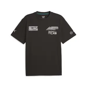 PUMA Mens Mapf1 Garage Graphic Crew Neck Short Sleeve Casual Tops Casual - Black