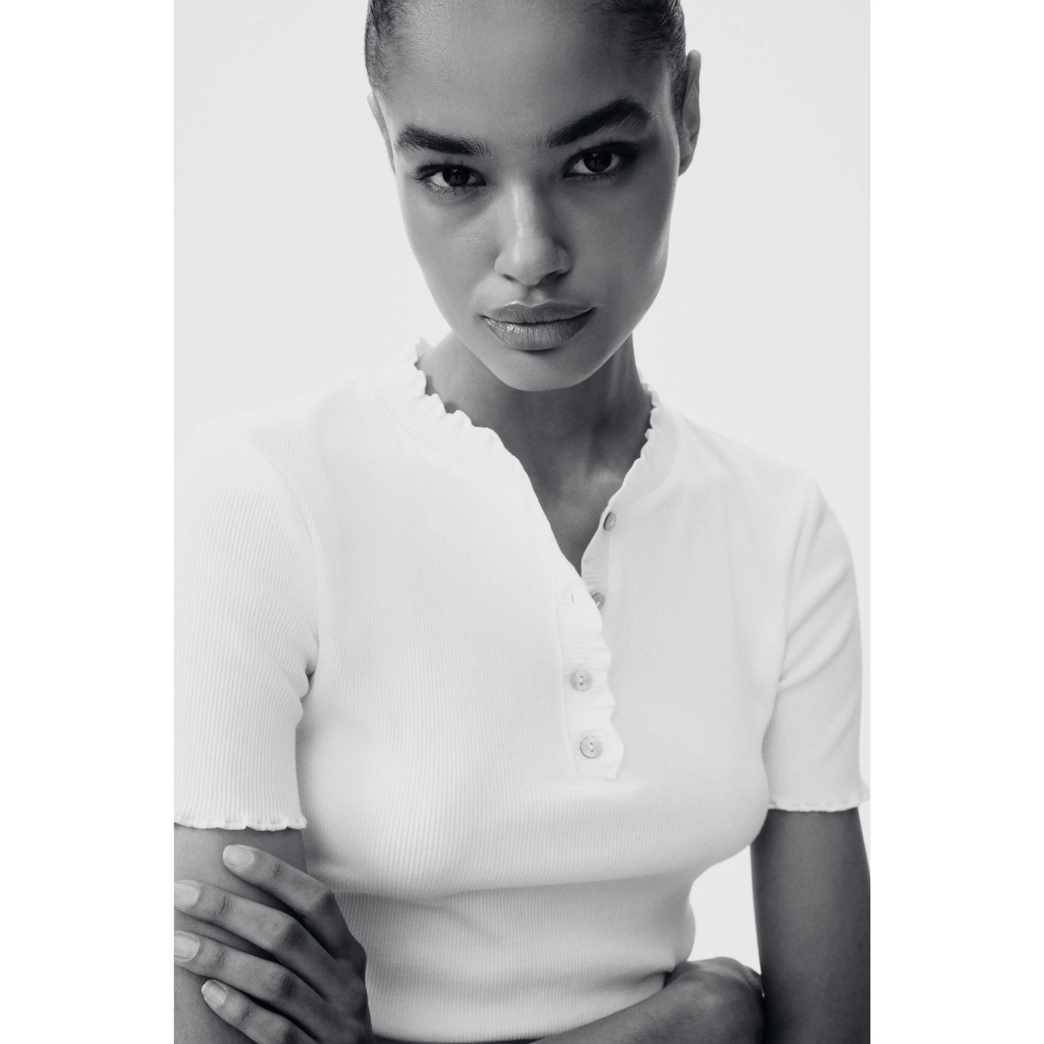 H&M Overlocked jersey top