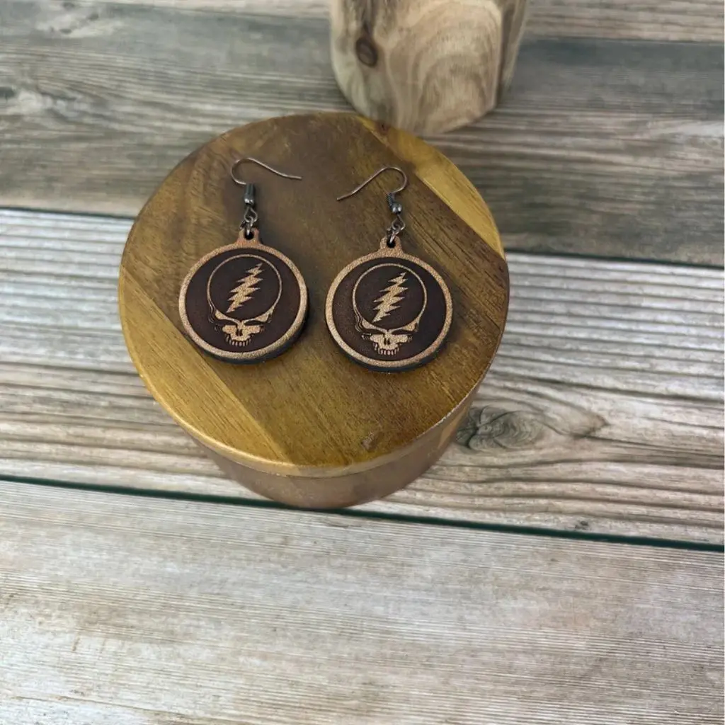 Steal Your Face Leather Earrings - Handcrafted Upcycled Gift for Her