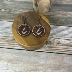 Steal Your Face Leather Earrings - Handcrafted Upcycled Gift for Her