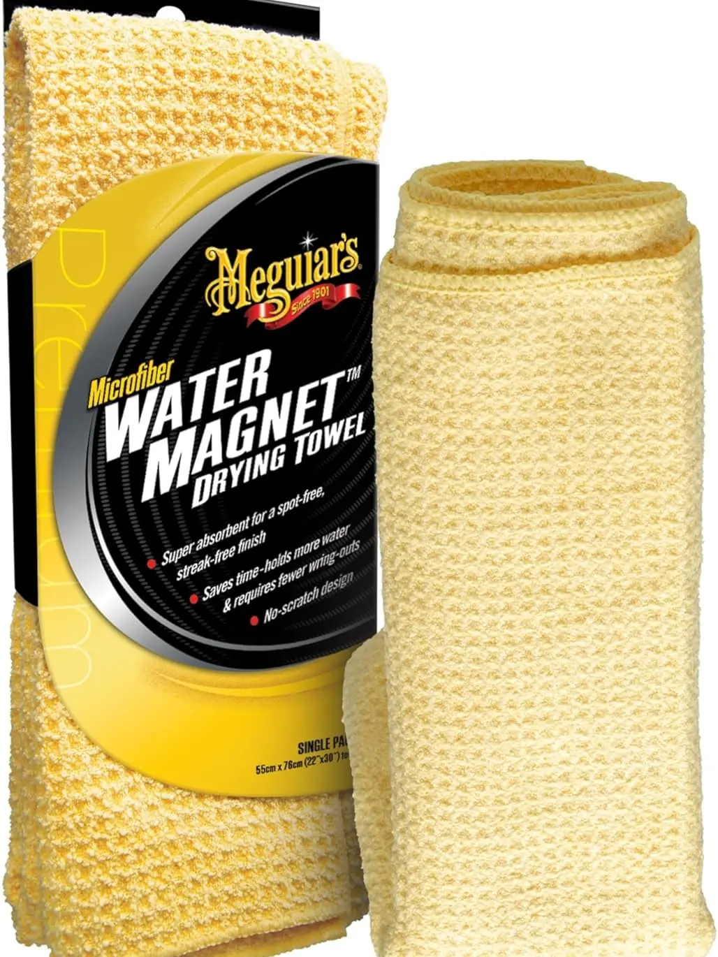 Water Magnet Microfiber Drying Towel, Premium Car Wash Microfiber Towel That’s Super Plush, Water Absorbent & Scratch-Free Big Microfiber Towels for Cars, 1 Pack
