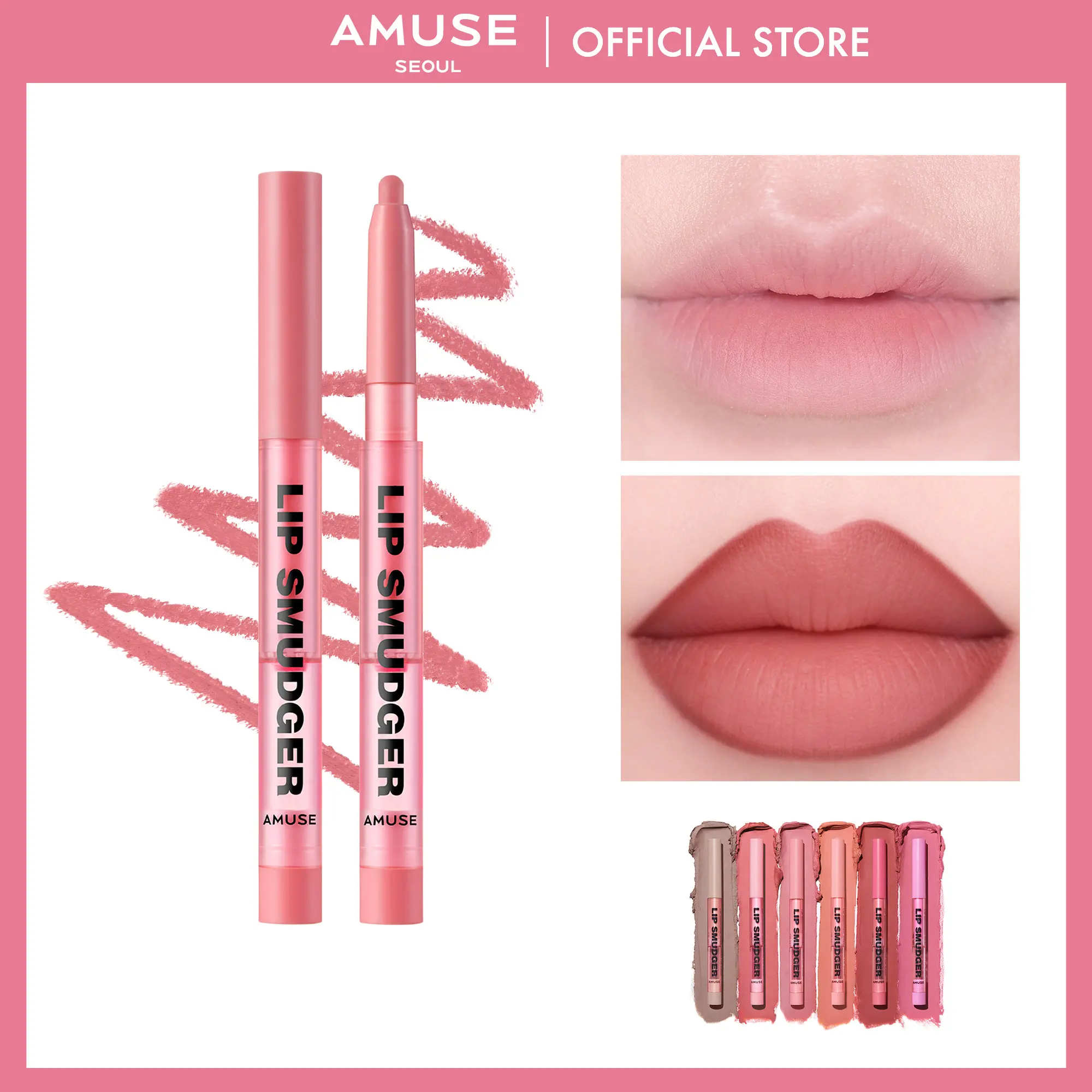 [AMUSE Seoul Official] LIP SMUDGER | 6 Shades l Overlining Lip Hack, Lip Liner, Creamy, Long-lasting