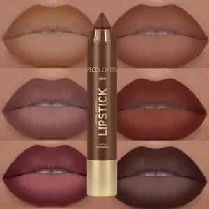 1pc Brown Tube Lip Liner, Multi-color Selection, Waterproof and Sweat-proof, Depicting Lip Contours, Lip Cosmetics, Matte lip pencil