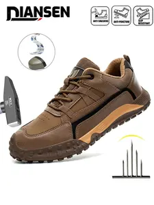 Steel Toe Shoes for men Lightweight Puncture Resistant Safety Footwear Work Shoes Safety Work Comfortable for Construction Warehouse Jobs all-season outdoor New Fashion Worker Steel Toe Workshoes