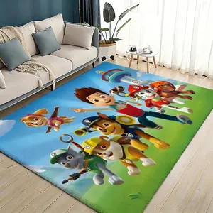 P-Paw-Patrol Adventure Floor Mat Flannel Rugs Soft Warmth Floor Mat Thickened Non-Slip for Room Home Decor Door Mat Strong Water Absorption Upgraded Anti-Slip Backing Easy to Clean Animal Print Rug Animal Printed Rug