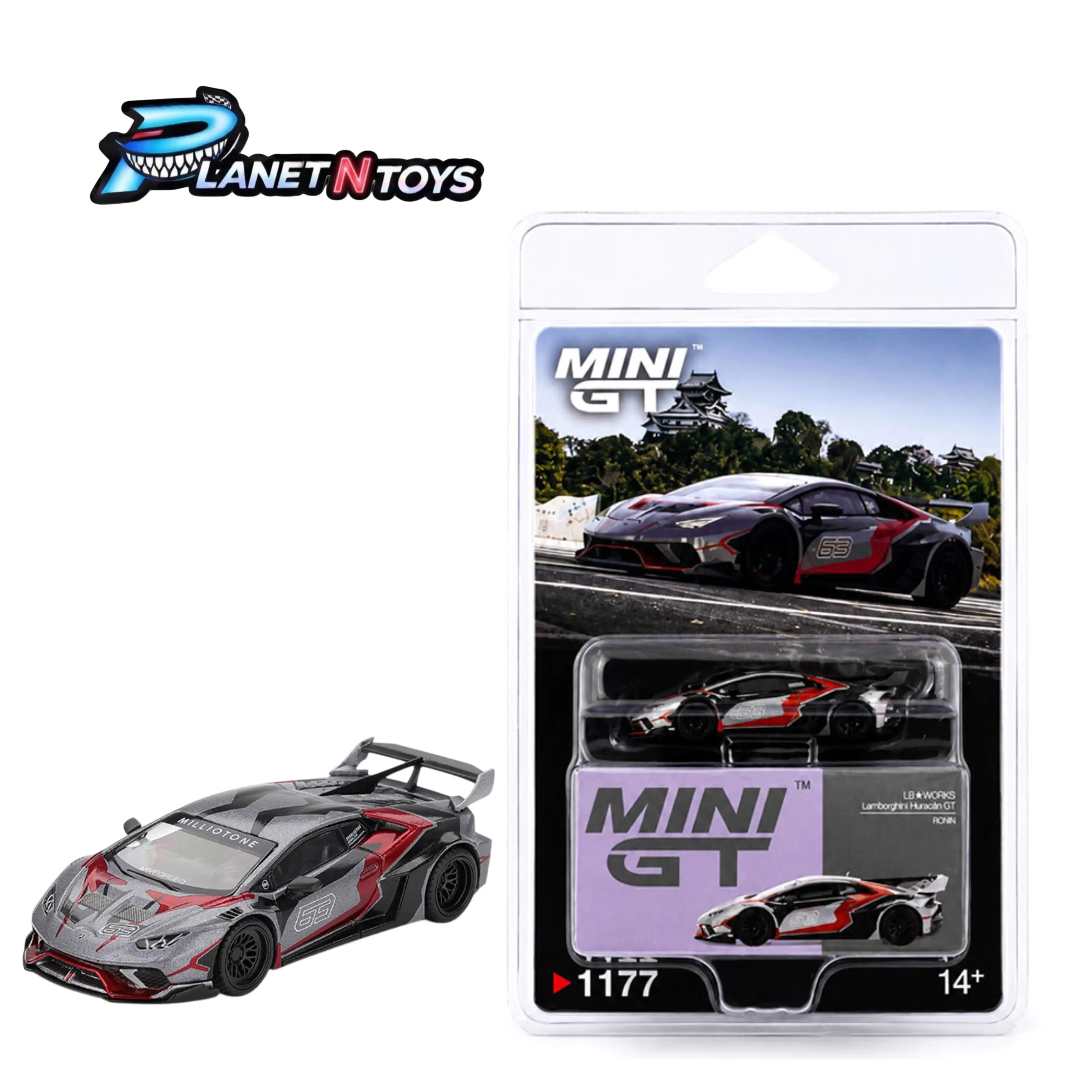 Mini GT 1:64 LB★WORKS Lamborghini Huracán GT RONIN – Grey