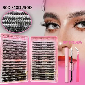 Lash Clusters Manga Lash Clusters Kit Clear Fairy Eyelash Clusters Wet-Look Spiky Anime Lashes Pack C Curl Individual Lashes Lash Glue Lash Tweezers Professional vacation Natural Self-Grafting False extensions Cosmetic Cosmetic Makeup, Water Proof